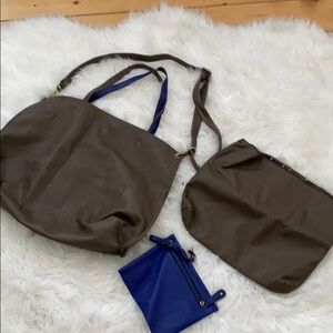 Free People vegan leather tote w/smaller bags